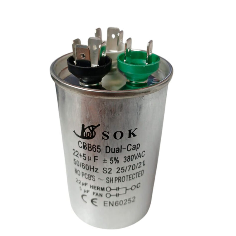 Capacitor Duplo 22+5 Uf 380vac